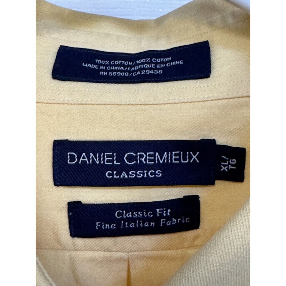 Daniel Cremieux Classic Fit Button Up Shirt XL Long Sleeve Italian Cotton Yellow - Picture 3 of 6